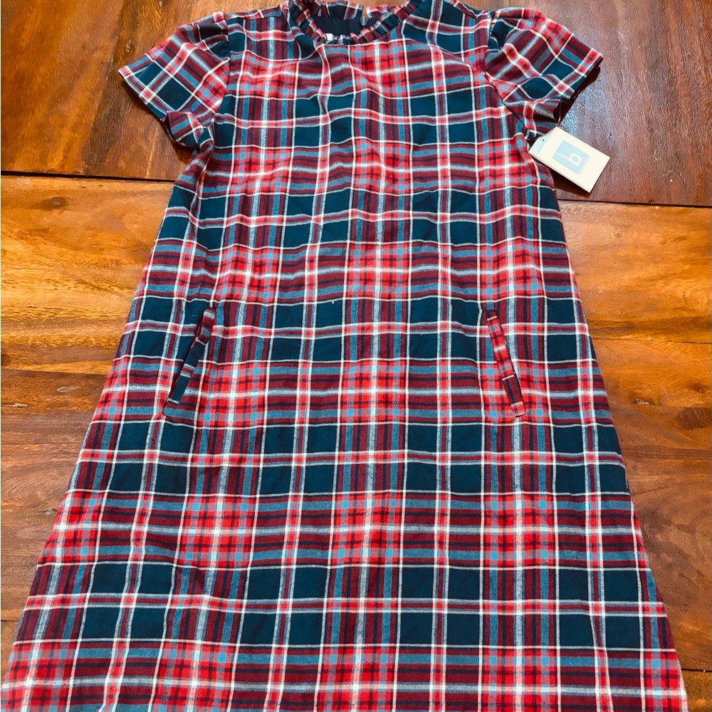 bella bliss Red and Blue Plaid Kids Formal Dress